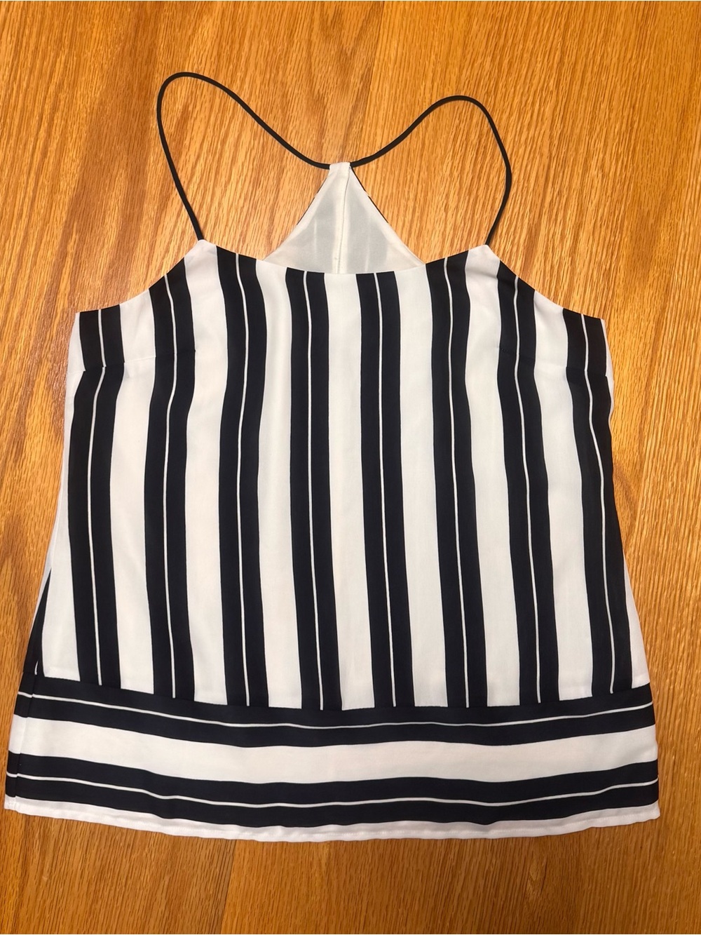 Banana Republic Black & White Vertical Stripe Spaghetti Strap Cami